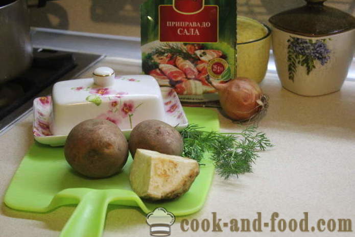 Krumpir, pire krumpir s celer i luk - kako napraviti pire krumpir s lukom i celer, korak po korak recept fotografijama