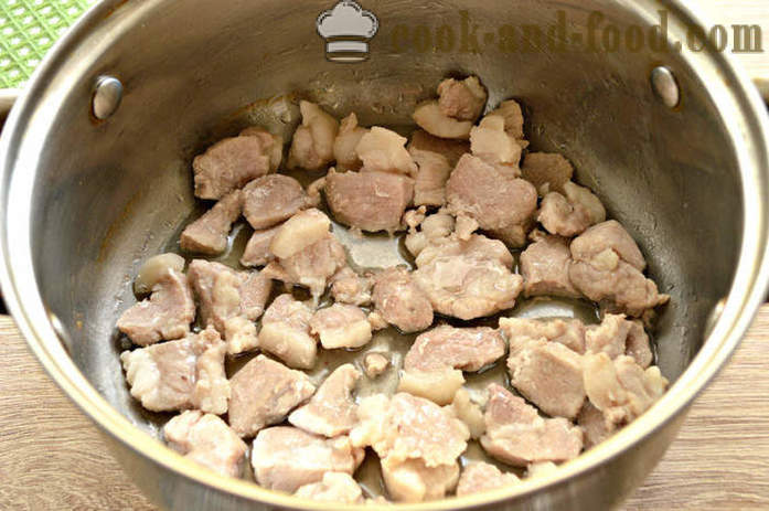 Ukusna svinjetina umak s brašnom - Kako kuhati meso sos svinjetina do heljde, korak po korak recept fotografijama