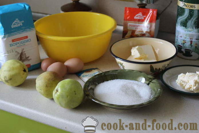 Kruška tijesto pita - kako ispeći tortu s kruškama, krema i nabujak u pećnici, s korak po korak recept fotografijama