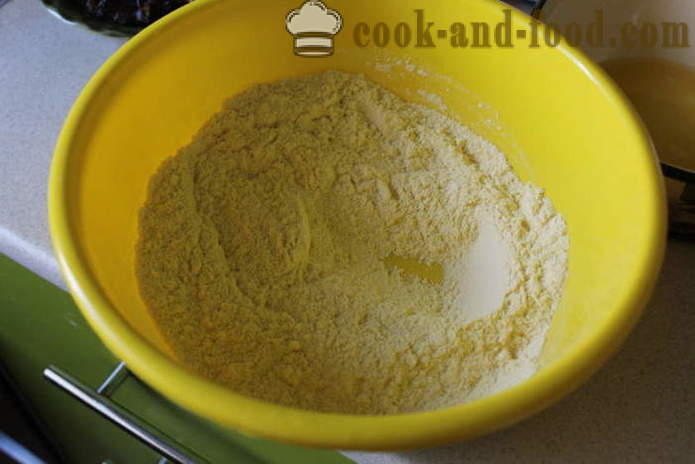 Dijetalna kolač s datumima od kukuruznog brašna - kako ispeći jedan kolač sa mlijekom i kukuruznog brašna, s korak po korak recept fotografijama
