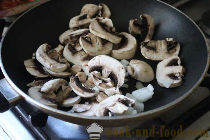Krumpir s gljivama s kiselim vrhnjem i češnjakom - Kako kuhati krumpir s gljivama u tavi, korak po korak recept fotografijama