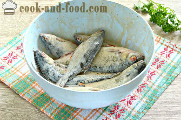 Mala riba pečena u pećnici - kako kuhati ukusna male riječne ribe, korak po korak recept fotografijama