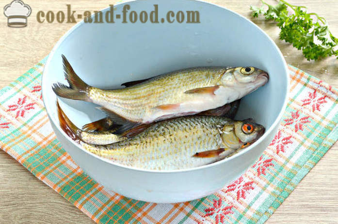 Mala riba pečena u pećnici - kako kuhati ukusna male riječne ribe, korak po korak recept fotografijama