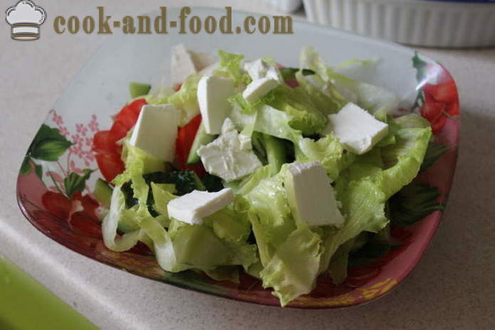Povrće salata s feta - kako se pripremiti salatu s feta sirom i povrćem, s korak po korak recept fotografijama
