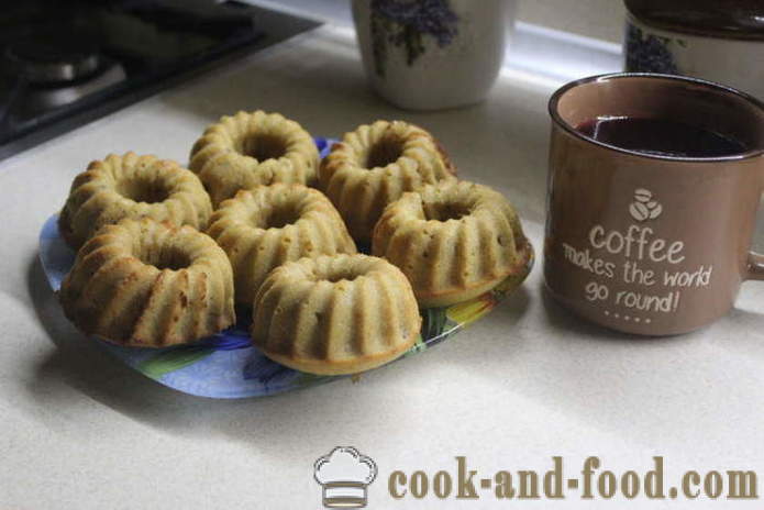 Kava i peciva u pećnici med - kako ispeći kolače s kefir u silikonskim kalupima, korak po korak recept fotografijama