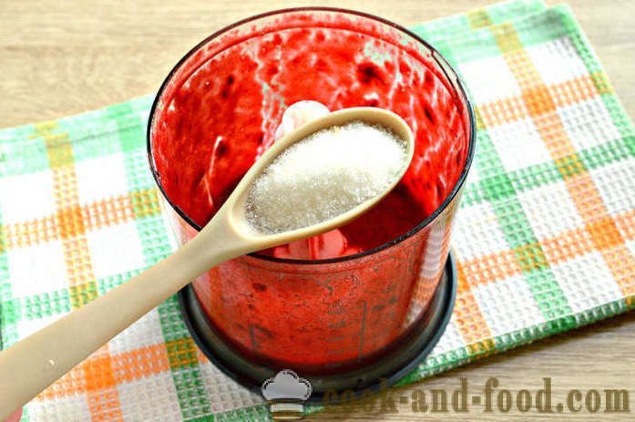 Trešnja smoothie u miješalica - kako napraviti smoothie sa mlijekom i trešnjama u kući, korak po korak recept fotografijama