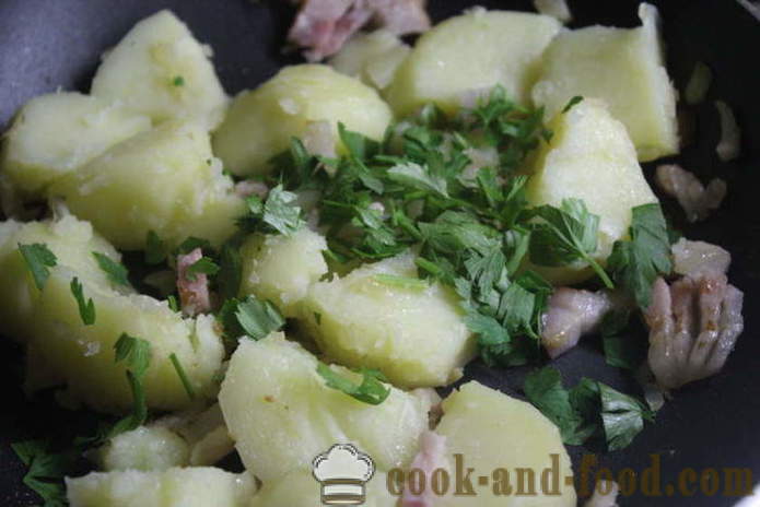 Ukusna krumpir s češnjakom i slaninom - kako kuhati ukusna mladi krumpir, korak po korak recept fotografijama