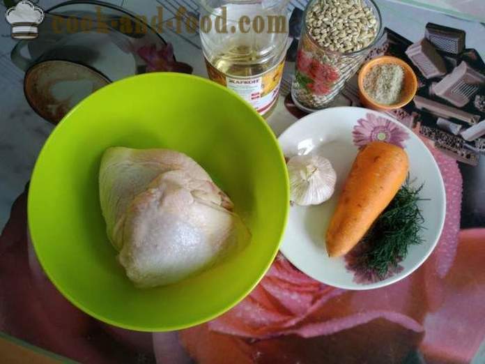 Ukusna pileća pilav prekrupa i pileća bedra - kako napraviti piletinu pilav sa ječmom, korak po korak recept fotografijama