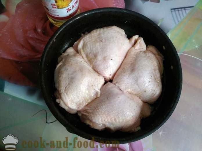 Piletina bedra u pećnici - kao ukusni pečeni pilećih bedara u pećnici, s korak po korak recept fotografijama