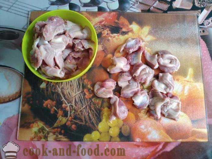 Pirjana pileća gizzards u tavi - kako kuhati ukusna piletina gizzards korak po korak recept fotografijama