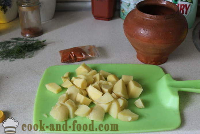 Krumpir u lonac u pećnicu - ukusna pečeni krumpir u lonac, s korak po korak recept fotografijama