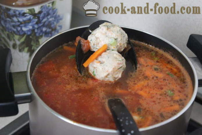 Juha od graha s meatballs - kako kuhati juha s grahom i mesne okruglice, korak po korak recept fotografijama