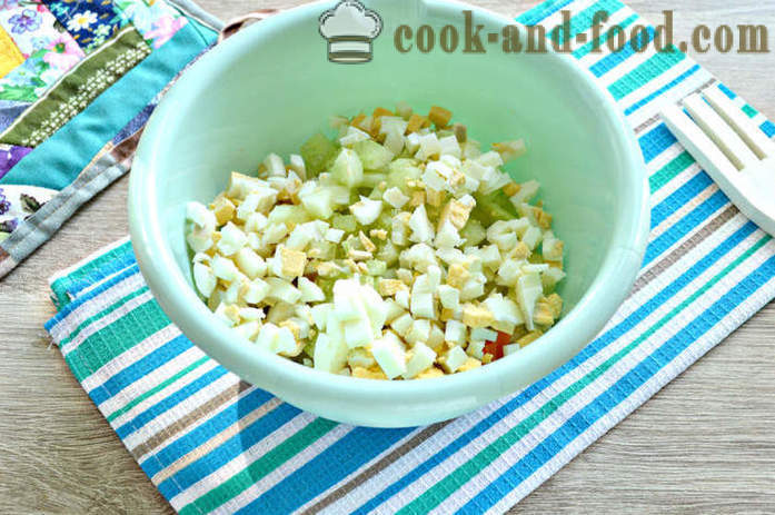 Krumpir salata sa lignji konzervi - kako napraviti salatu s lignje i krumpir, s korak po korak recept fotografijama
