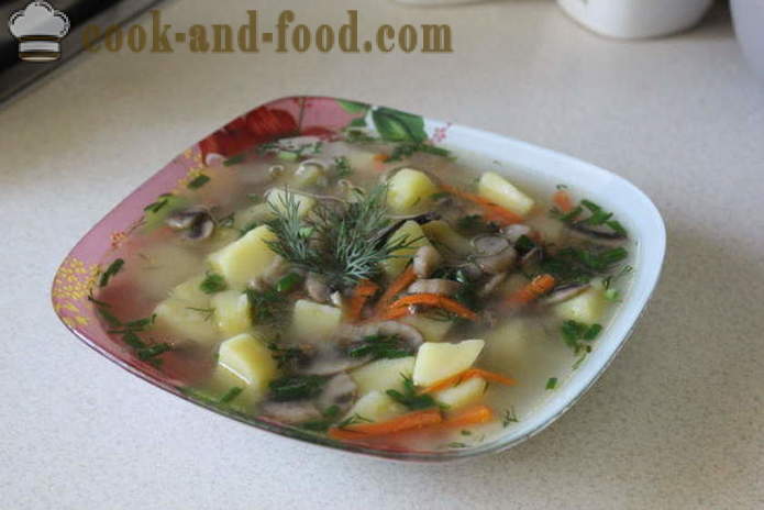 Češka krumpir juha s gljivama - Kako kuhati češki juha s gljivama, korak po korak recept fotografijama