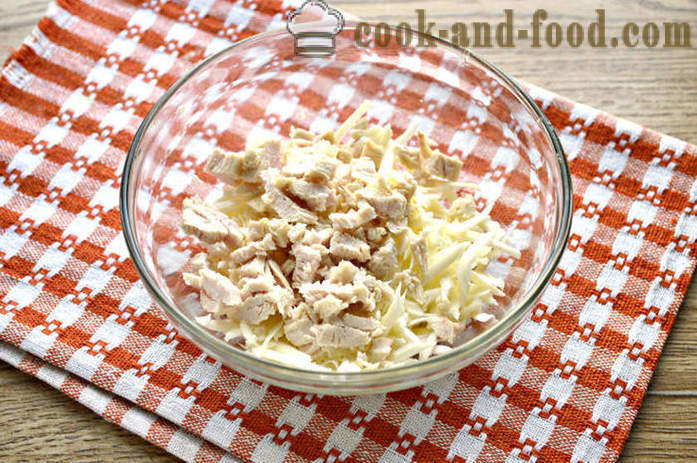 Salata s piletinom i sirom - Kako kuhati pileća salata sa rastopljeni sir, korak po korak recept s fotografijama i video