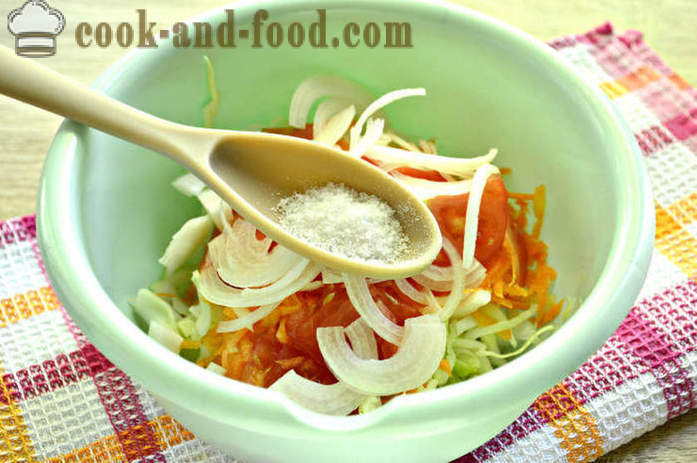 Korak po korak recept foto ukusnu salatu od svježeg kupusa i mrkve - kako kuhati ukusna salata od mladog kupusa i mrkve