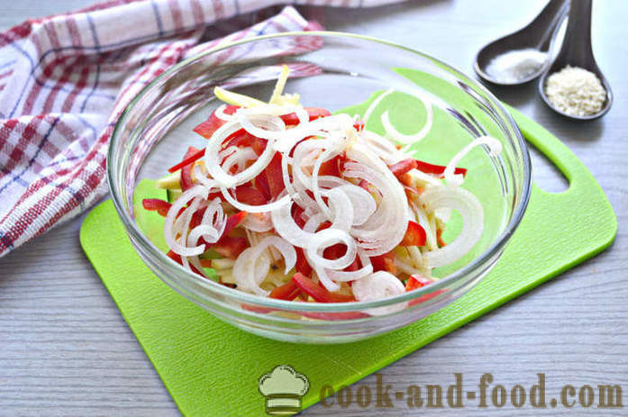 Svježe povrće salata sa sezamom - kako napraviti salatu s sezam i povrća, s korak po korak recept fotografijama
