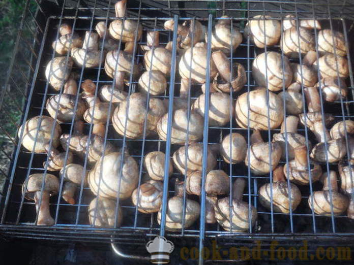 Gljive Gljive marinirane u soja umaku - kako pržiti gljive na roštilju, korak po korak recept fotografijama
