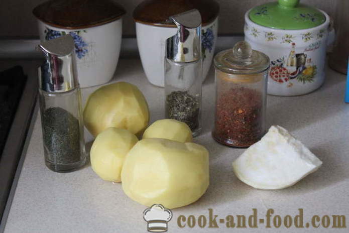 Krumpir i celer u pećnici - kao ukusan povrće pecite u pećnici, s korak po korak recept fotografijama