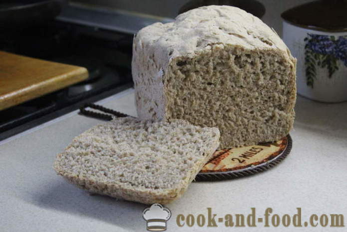 Rustikalni kruh u krušnoj kavu iz raži i brašna - kako napraviti kruh od različitih vrsta brašna u kruh za kavu, korak po korak recept fotografijama