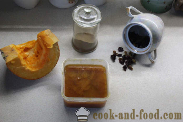 Pečena bundeva s medom, sušeno voće i začina - kako ispeći kriške bundeve u pećnici, s korak po korak recept fotografijama