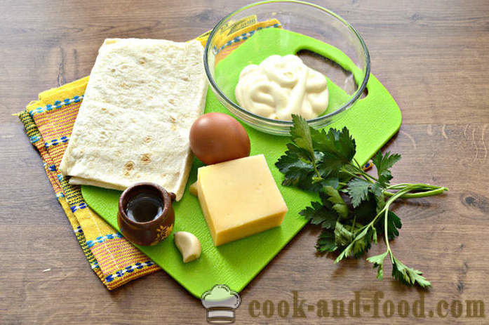 Omotnice Pita sa sirom i začinskim biljem - Kako napraviti omotnice iz lavash sa sirom, korak po korak recept fotografijama