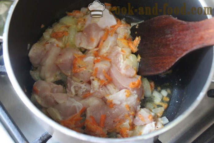 Leća pilav sa piletinom u mlijeku - kao ukusna kuhati leća s piletinom, korak po korak recept fotografijama