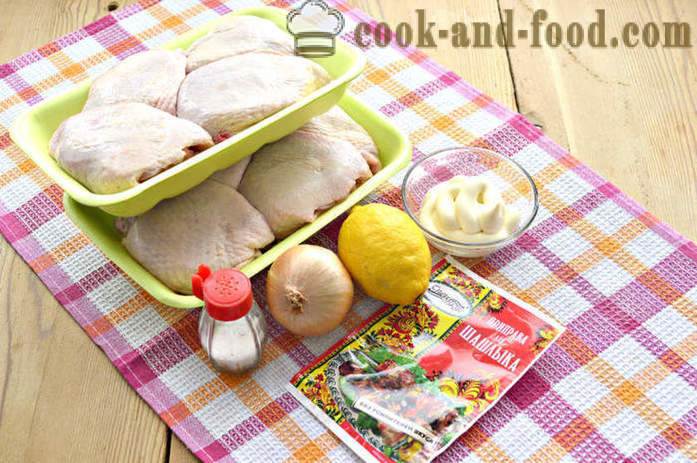 Ukusna roštilj piletina bedrima na roštilju na drveni ugljen - kako kuhati roštilj piletina na roštilju na roštilju, korak po korak recept fotografijama