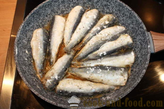 Herring prže u brašno - kako kuhati pržene haringe u tavi, korak po korak recept fotografijama