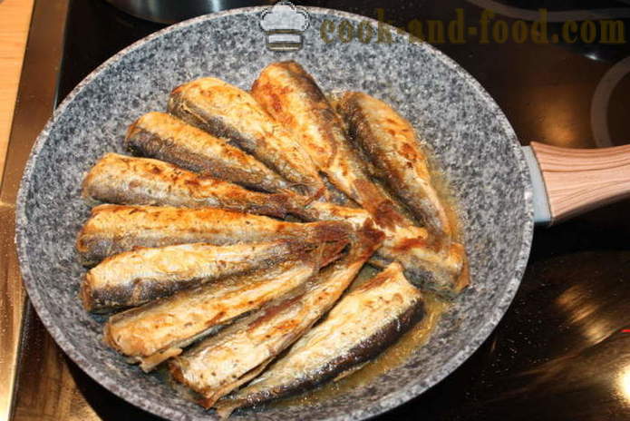 Herring prže u brašno - kako kuhati pržene haringe u tavi, korak po korak recept fotografijama
