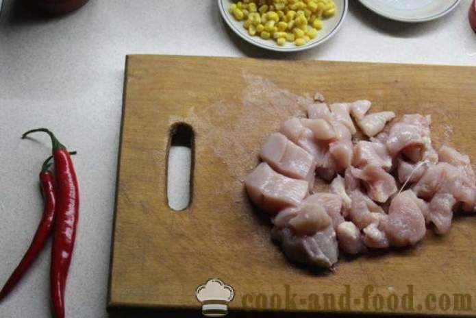 Piletina u kineskom slatko kiselom umaku - kako kuhati piletinu na kineskom, korak po korak recept fotografijama