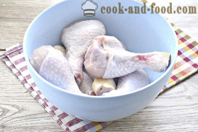 Ukusna pileća bataka u pećnici - kao ukusnu pečene piletine batak, korak po korak recept fotografijama