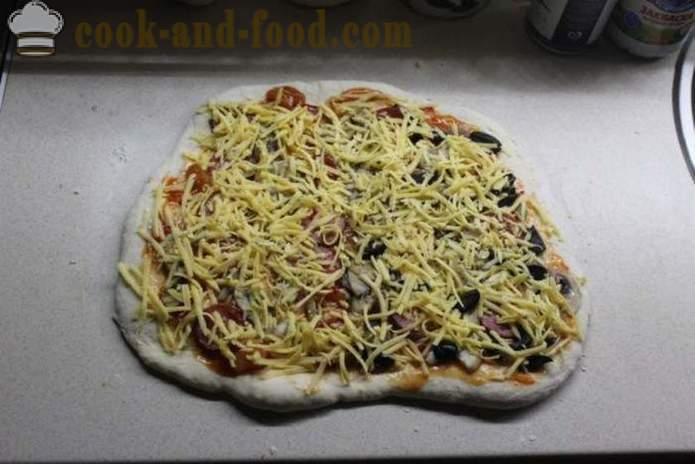 Stromboli - pizza roll tijesta, kako napraviti pizza u roli, korak po korak recept fotografijama
