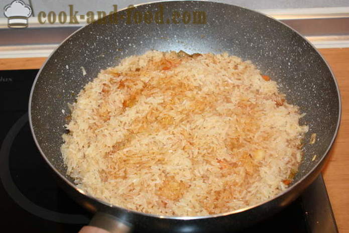Skuša punjene luk u pećnici - kako kuhati skuše s rižom, korak po korak recept fotografijama