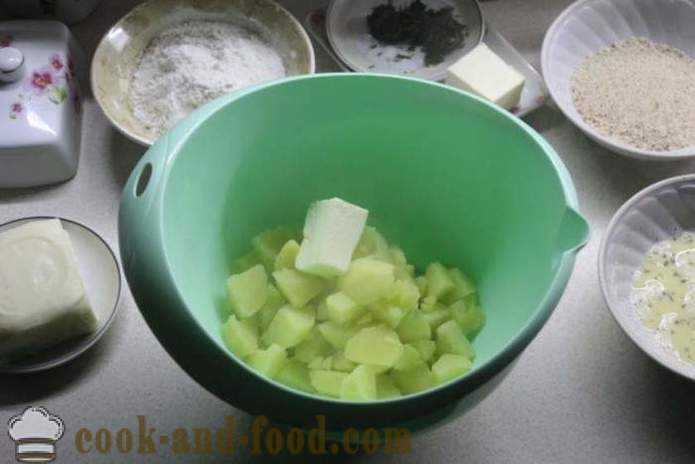 Loptice od krumpira sa sirom i začinskim biljem u ulju - Kako napraviti krumpir kuglice sa sirom, korak po korak recept fotografijama
