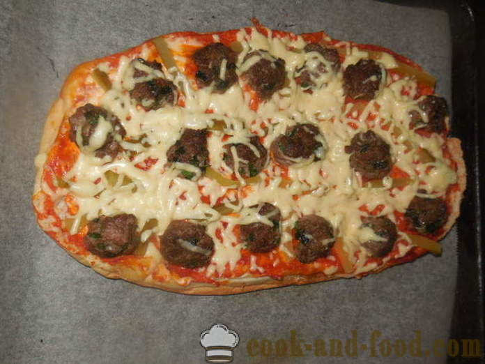 Lijen debela pita pizza u pećnici - kako kuhati od gotovog pita pizza, korak po korak recept fotografijama
