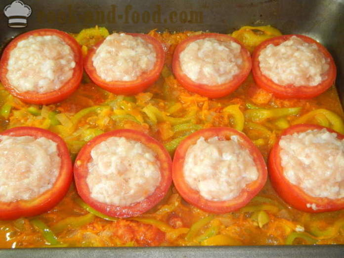 Rajčice punjene mljevenim mesom u pećnici - kako napraviti punjene rajčice, korak po korak recept fotografijama