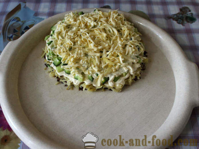 Jednostavna salata od gljiva s gljivama i sirom - kako se pripremiti salatu s gljivama, korak po korak recept fotografijama
