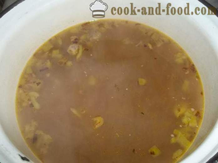 Heljda juha s govedinom - Kako kuhati heljde juha juha, korak po korak recept fotografijama