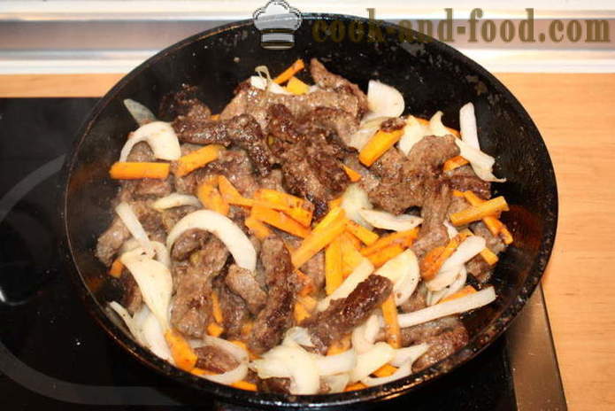 Meso govedina stroganoff s vinom i povrćem - korak po korak recept s fotografijama kako kuhati govedina stroganoff sa sos