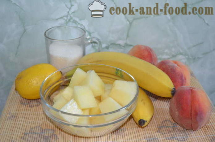 Sladoled sorbet od dinje, breskve i banane - kako napraviti sorbet kod kuće, korak po korak recept fotografijama