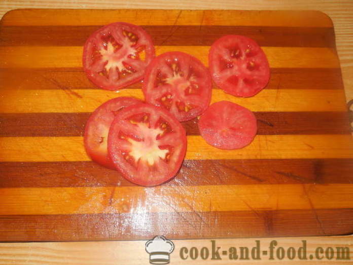 Meso s rajčicom i sirom u pećnici - Kako kuhati sočan meso u pećnici, s korak po korak recept fotografijama