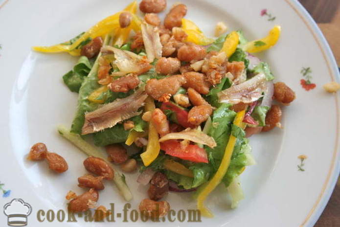 Francuska salata Niçoise klasično - s tunom i grahom, kako pripremiti salatu s tunom, korak po korak recept fotografijama