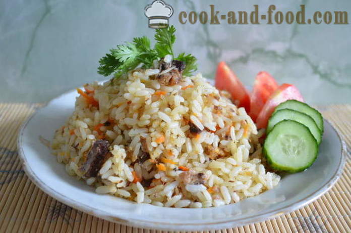 Lean riba pilav - kako kuhati rižoto s ribama konzervirane, korak po korak recept fotografijama