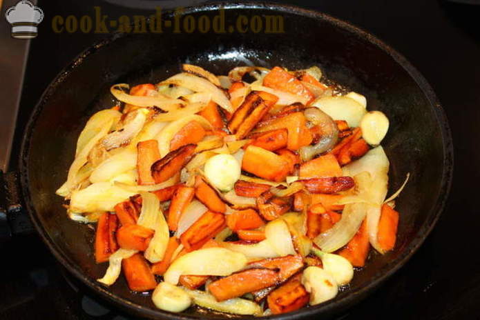 Janjetina gulaš s lukom, mrkvom i češnjakom - kako kuhati ukusna gulaš od janjetine, korak po korak recept fotografijama