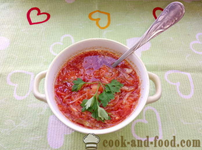 Juha s cikle i ukiseljenim rajčice - kako kuhati juhu, korak po korak recept fotografijama
