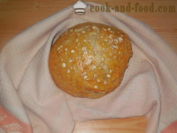 Domaći kruh sa zobenih pahuljica na vodi - kako ispeći zobene pahuljice kruh u pećnici, s korak po korak recept fotografijama