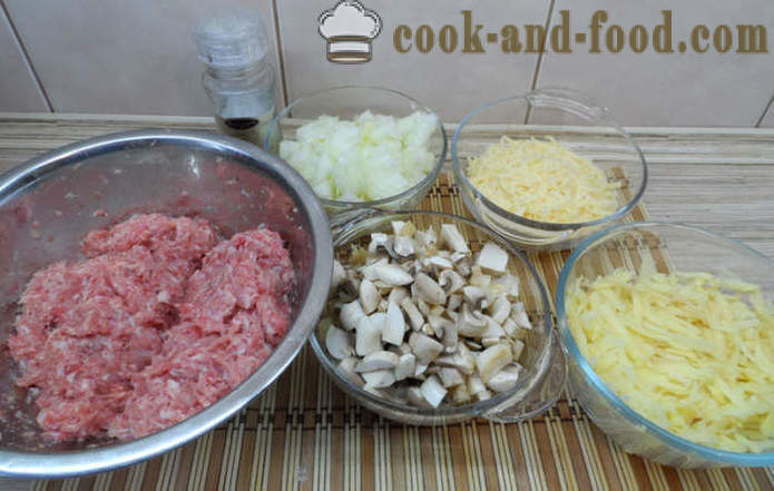 Puff kolači pečeni u pećnici s gljivama i umakom - Kako kuhati sočne mesne okruglice u pećnici, s korak po korak recept fotografijama