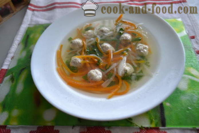 Korejski juha s rezancima i mesne okruglice - Kako kuhati Korejski juha recept sa slikama poshagovіy