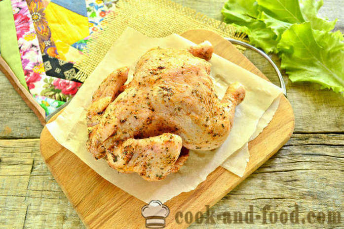 Piletina pečena u rukavu potpuno - kako ispeći pile u pećnici, s korak po korak recept fotografijama